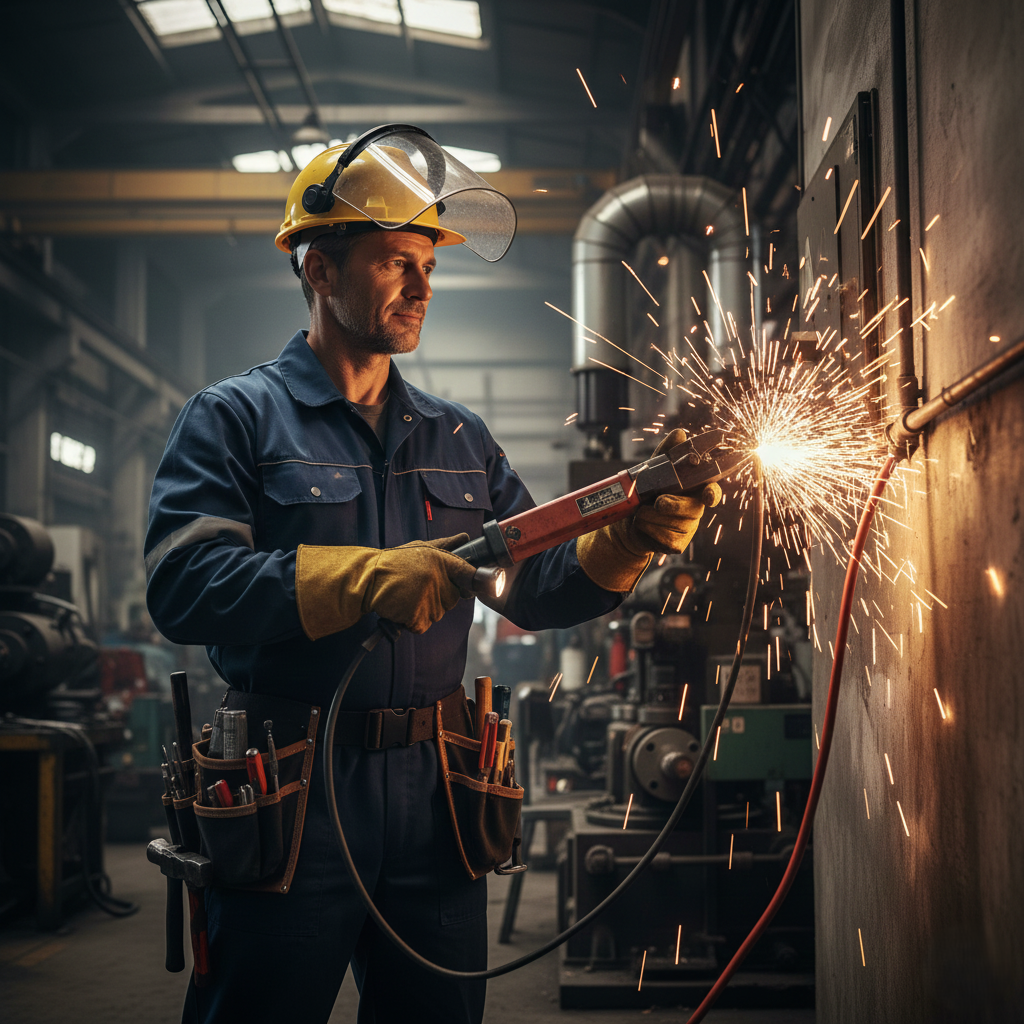 Électricien professionnel à Rabat réalisant des travaux de réparation et d’installation électrique en atelier