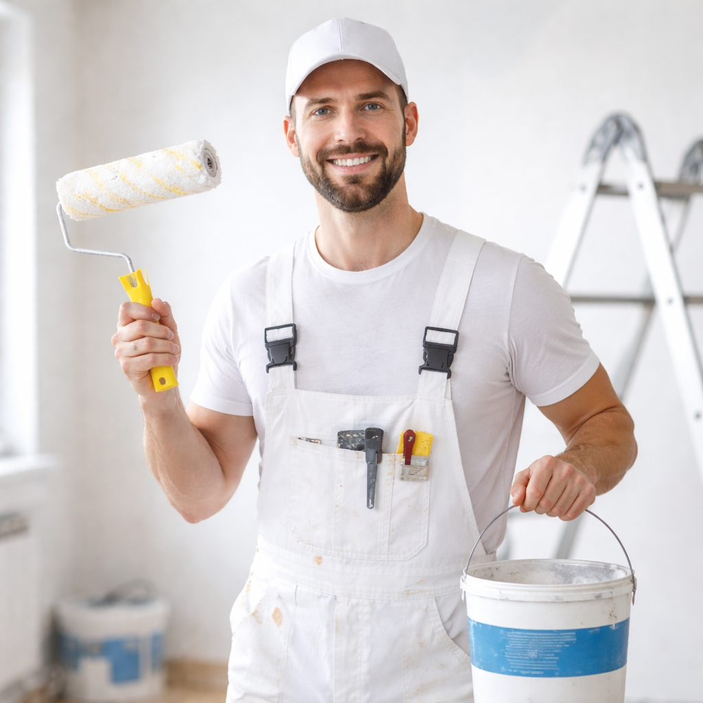 Peintre professionnel à Rabat effectuant des travaux de peinture intérieure