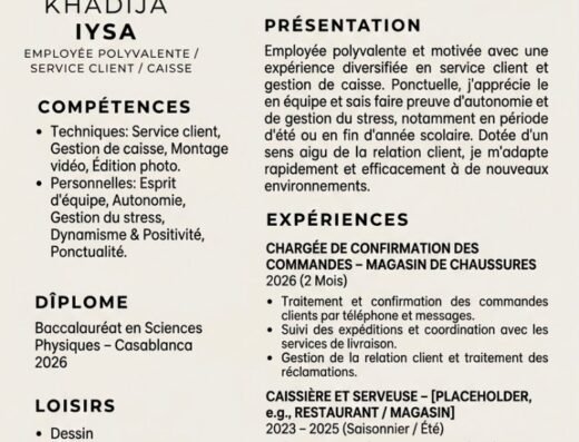 Vendeuse et caissière<div class="listing-provider-name">khadija iysa</div>