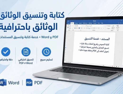 أقدم لك خدمة كتابة وتنسيق جميع أنواع الوثائق باحترافية عالية: كتابة البحوث المدرسية والجامعية تنسيق ملفات Word تحويل الصور إلى Word أو PDF تنسيق السيرة الذاتية CV كتابة النصوص من الصور ماذا ستحصل عليه؟ – ملف منسق ومرتب باحترافية – تسليم سريع في نفس اليوم – تعديلات مجانية حتى ترضى أشتغل بجد وأتقن عملي، راسلني الآن قبل الطلب وسأجيبك بسرعة.<div class="listing-provider-name">عماد عراج</div>