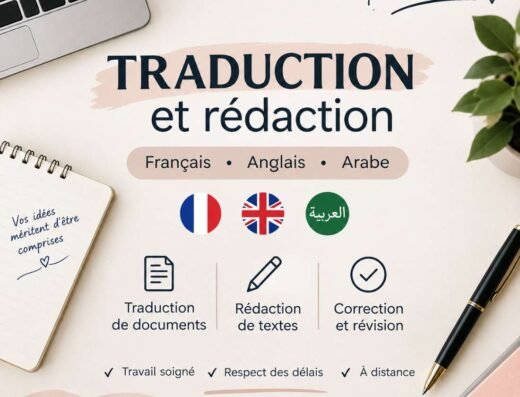 Traduction et rédaction en français, anglais et arabe<div class="listing-provider-name">Khadyja Elkadiri</div>